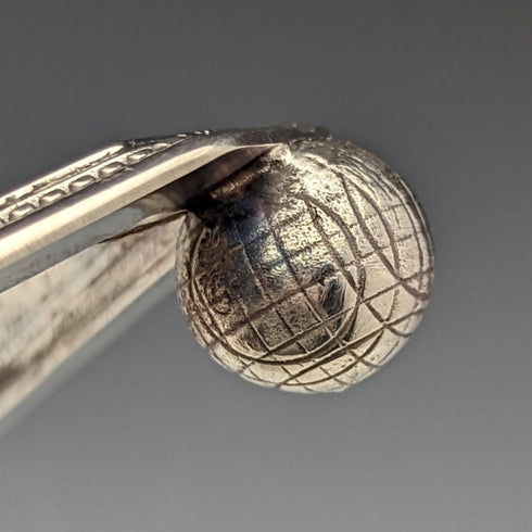 British Vintage Silver Plated Golf Design Pen Stand & Inkwell Pair